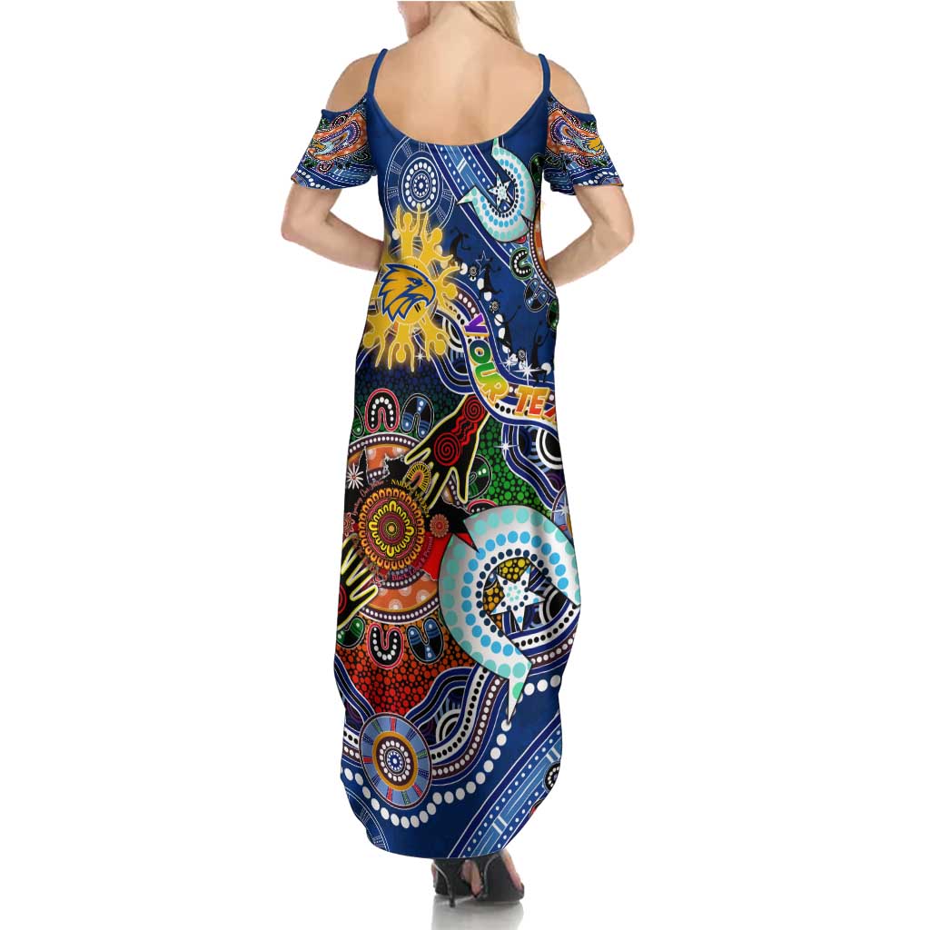 Custom NAIDOC Week 2024 West Coast Eagles Family Matching Summer Maxi Dress and Hawaiian Shirt Australia Aboriginal Dot Painting