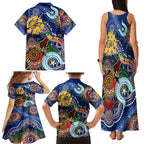 Custom NAIDOC Week 2024 West Coast Eagles Family Matching Tank Maxi Dress and Hawaiian Shirt Australia Aboriginal Dot Painting