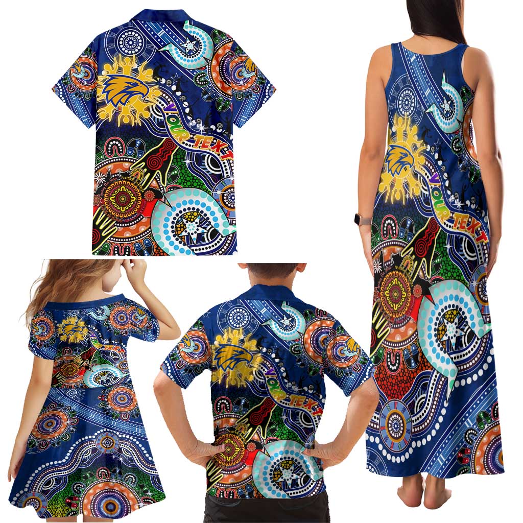 Custom NAIDOC Week 2024 West Coast Eagles Family Matching Tank Maxi Dress and Hawaiian Shirt Australia Aboriginal Dot Painting