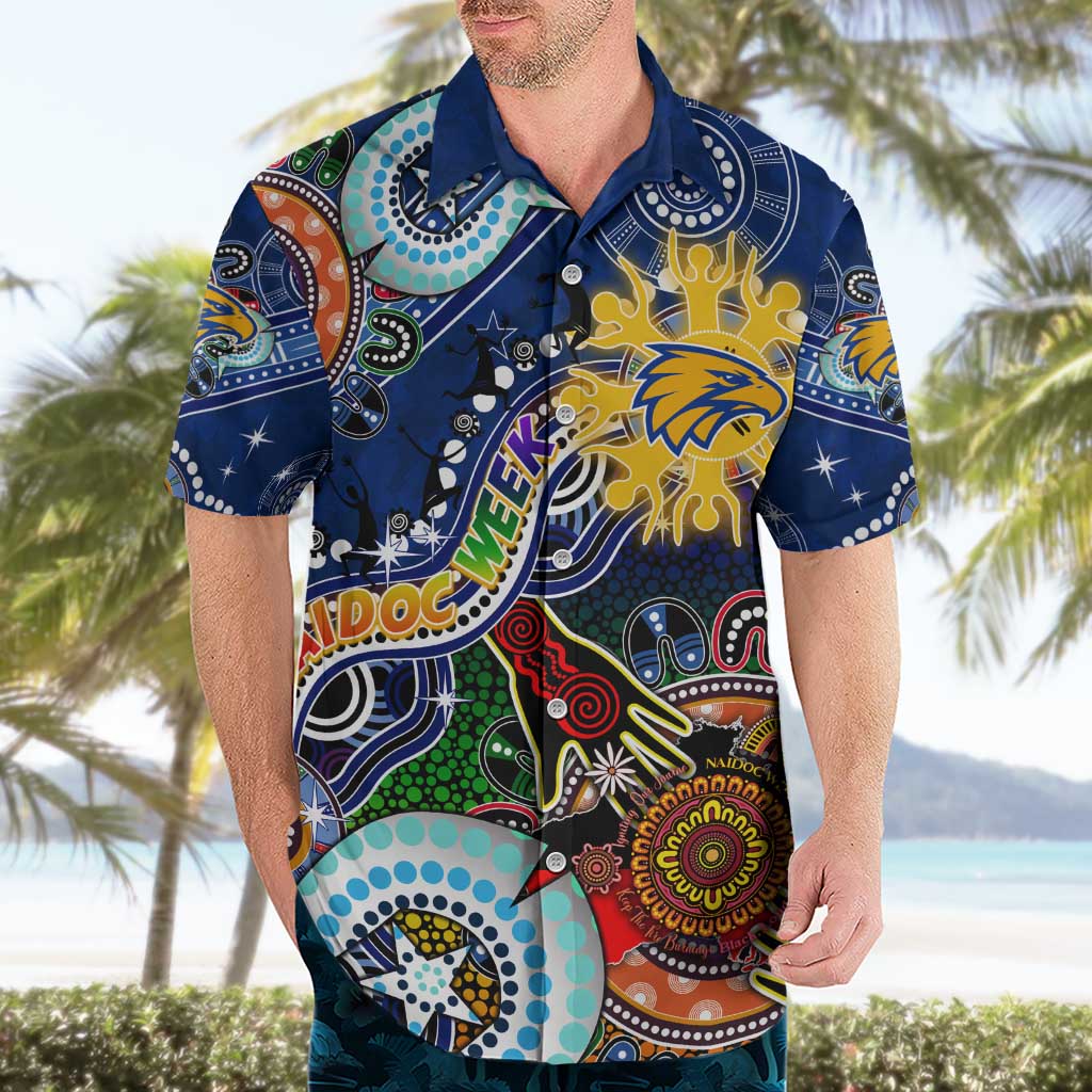 Custom NAIDOC Week 2024 West Coast Eagles Hawaiian Shirt Australia Aboriginal Dot Painting