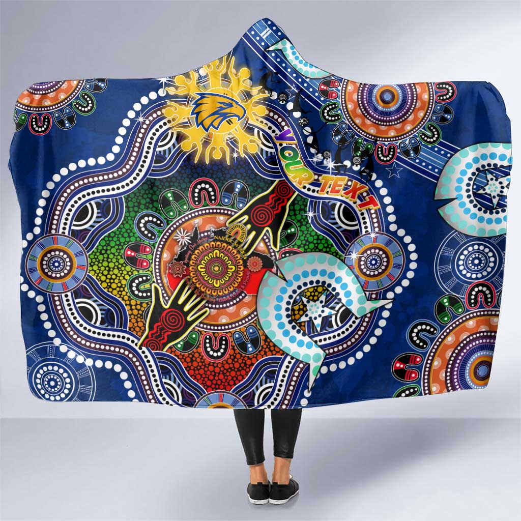 Custom NAIDOC Week 2024 West Coast Eagles Hooded Blanket Australia Aboriginal Dot Painting
