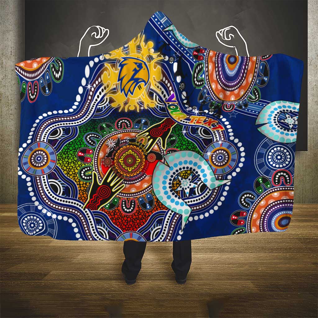 Custom NAIDOC Week 2024 West Coast Eagles Hooded Blanket Australia Aboriginal Dot Painting