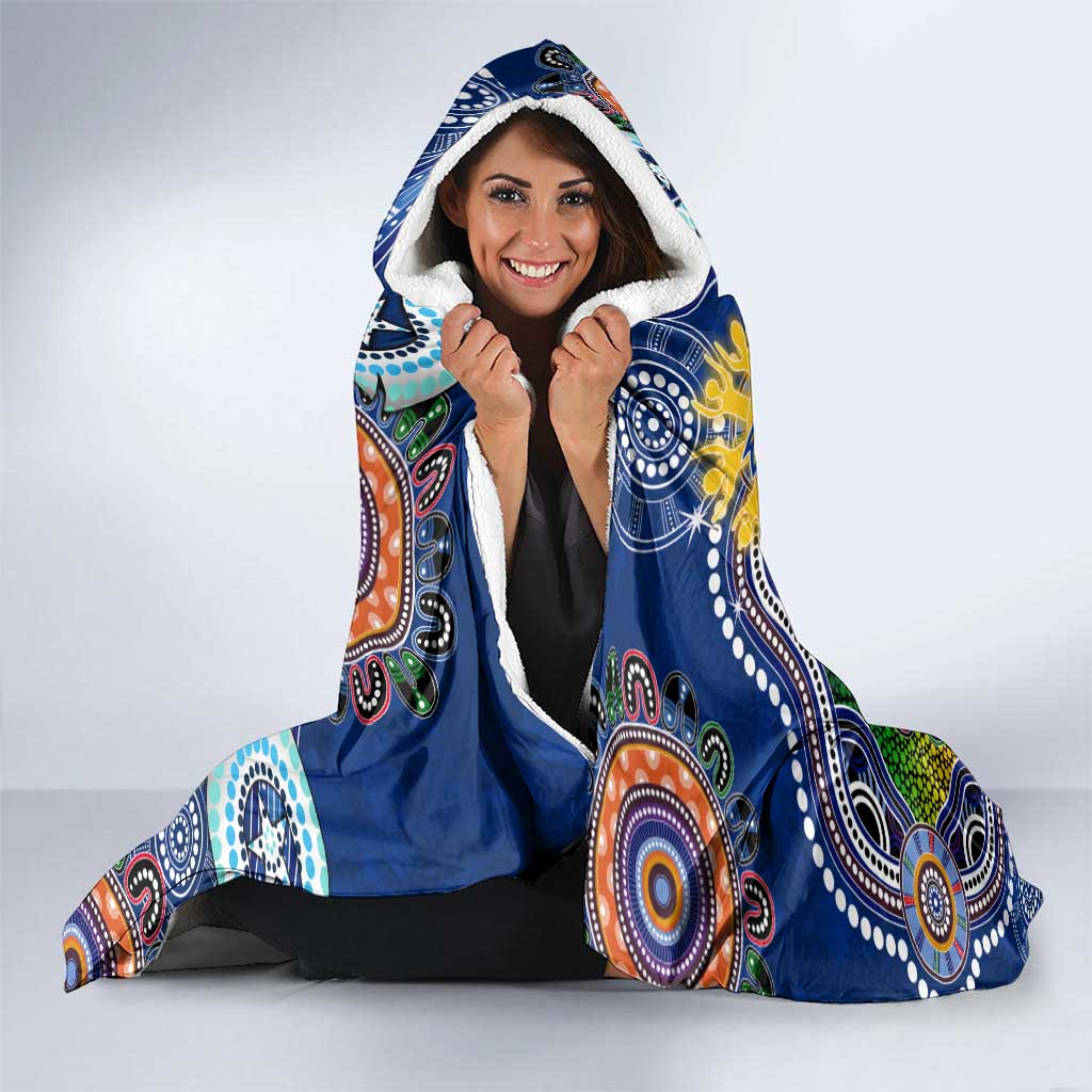 Custom NAIDOC Week 2024 West Coast Eagles Hooded Blanket Australia Aboriginal Dot Painting