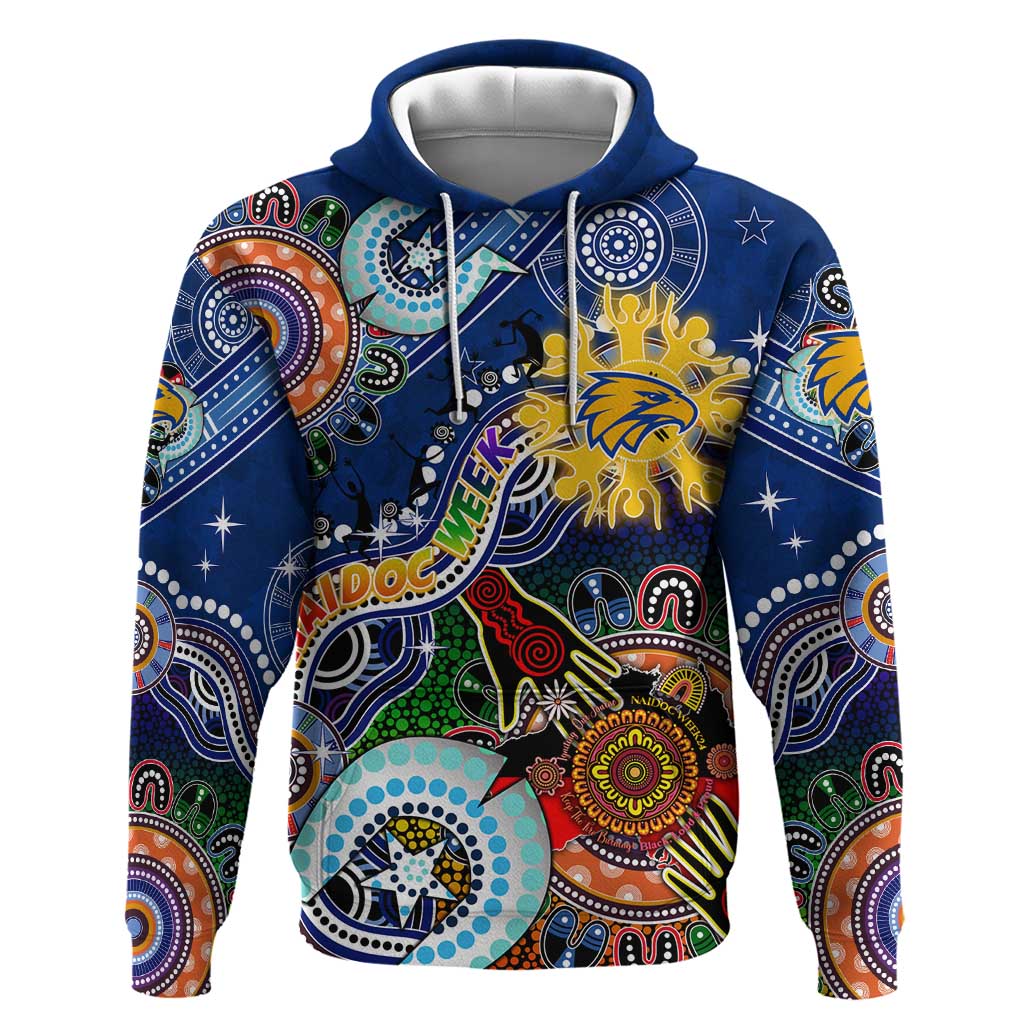 Custom NAIDOC Week 2024 West Coast Eagles Hoodie Australia Aboriginal Dot Painting