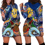 Custom NAIDOC Week 2024 West Coast Eagles Hoodie Dress Australia Aboriginal Dot Painting