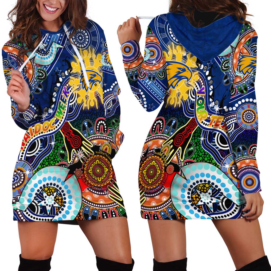Custom NAIDOC Week 2024 West Coast Eagles Hoodie Dress Australia Aboriginal Dot Painting