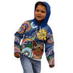 Custom NAIDOC Week 2024 West Coast Eagles Kid Hoodie Australia Aboriginal Dot Painting