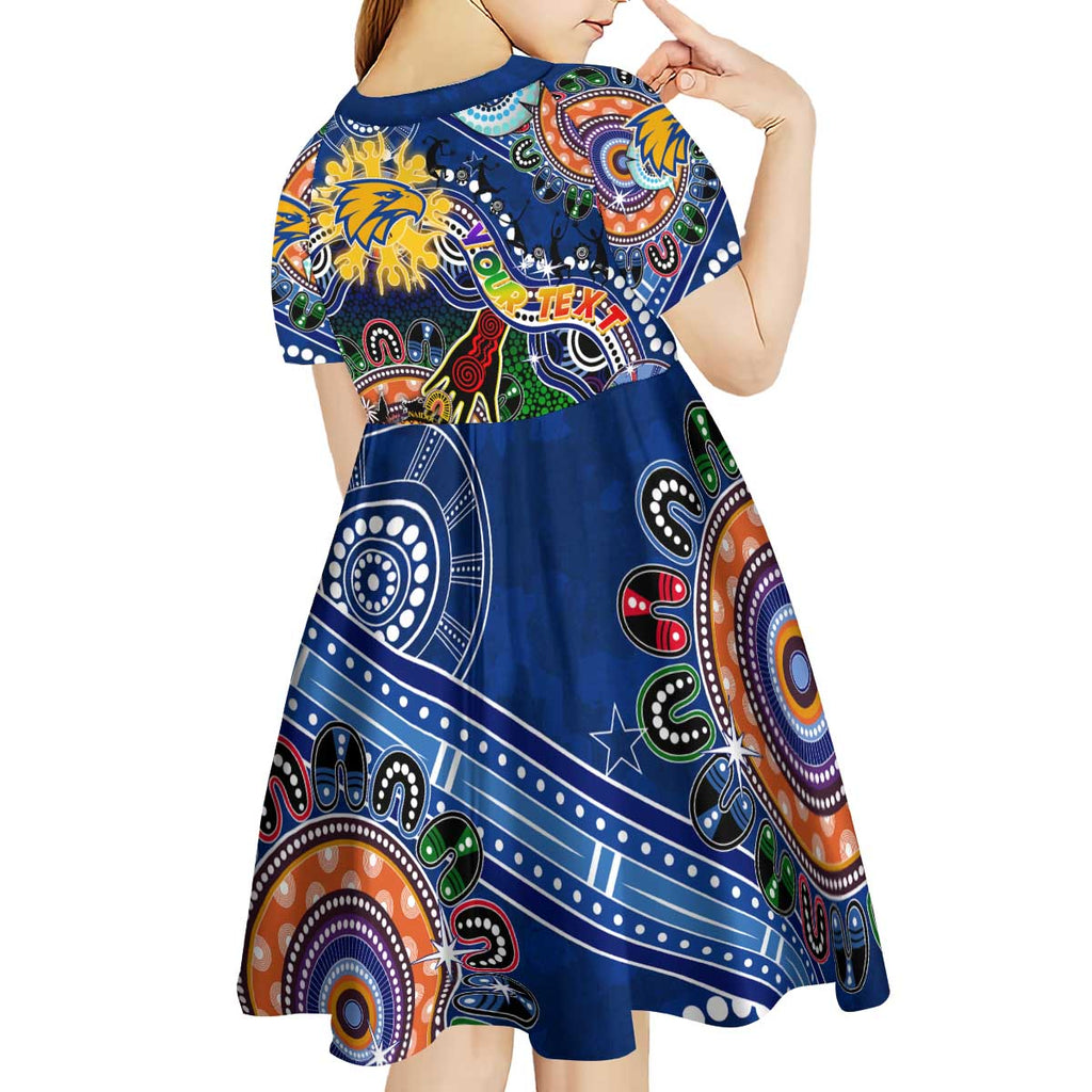 Custom NAIDOC Week 2024 West Coast Eagles Kid Short Sleeve Dress Australia Aboriginal Dot Painting
