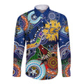 Custom NAIDOC Week 2024 West Coast Eagles Long Sleeve Button Shirt Australia Aboriginal Dot Painting