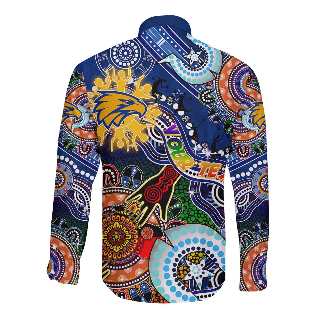 Custom NAIDOC Week 2024 West Coast Eagles Long Sleeve Button Shirt Australia Aboriginal Dot Painting