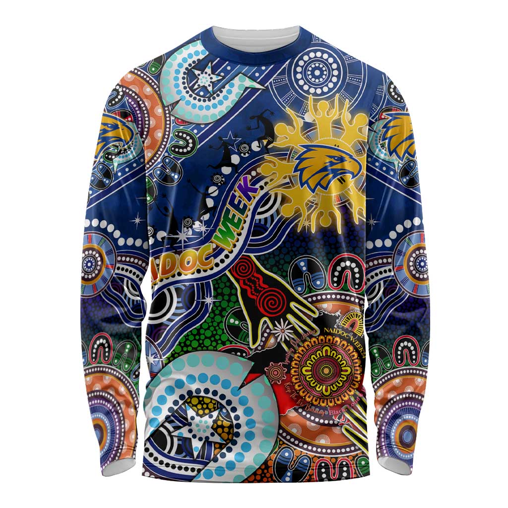 Custom NAIDOC Week 2024 West Coast Eagles Long Sleeve Shirt Australia Aboriginal Dot Painting