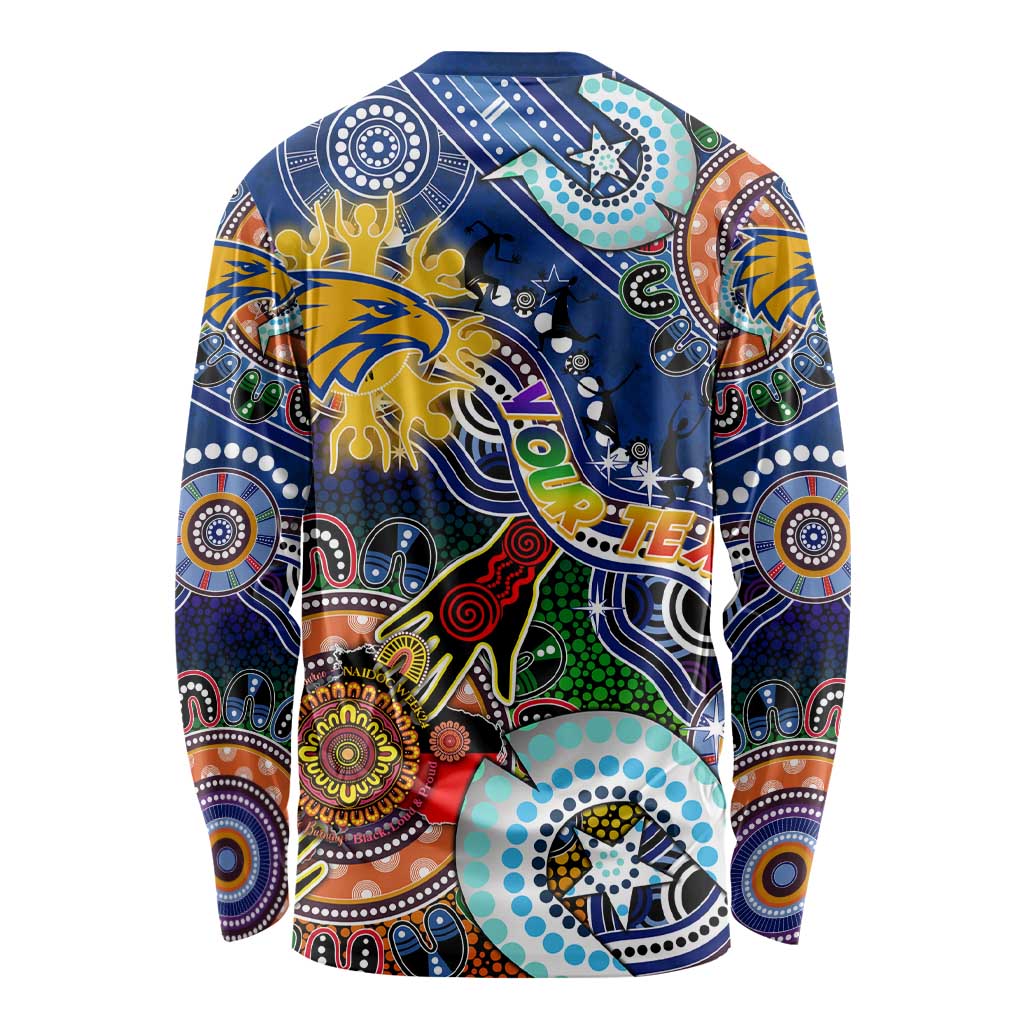Custom NAIDOC Week 2024 West Coast Eagles Long Sleeve Shirt Australia Aboriginal Dot Painting