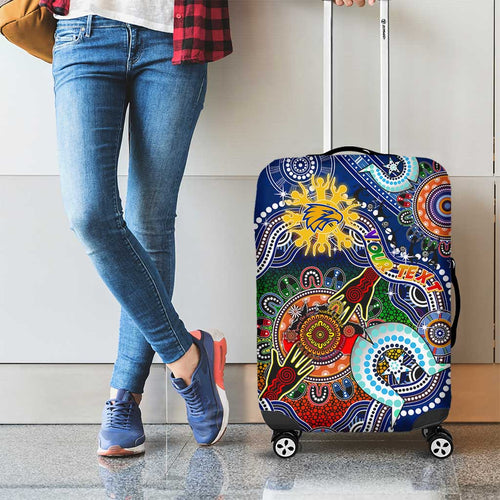 Custom NAIDOC Week 2024 West Coast Eagles Luggage Cover Australia Aboriginal Dot Painting