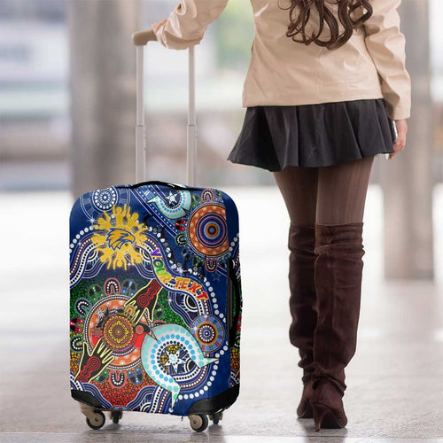 Custom NAIDOC Week 2024 West Coast Eagles Luggage Cover Australia Aboriginal Dot Painting