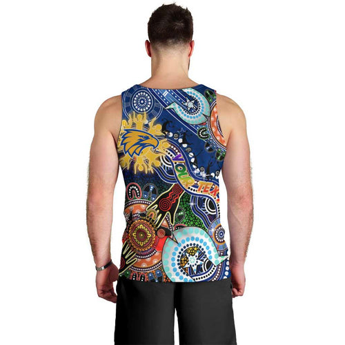 Custom NAIDOC Week 2024 West Coast Eagles Men Tank Top Australia Aboriginal Dot Painting