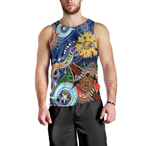 Custom NAIDOC Week 2024 West Coast Eagles Men Tank Top Australia Aboriginal Dot Painting