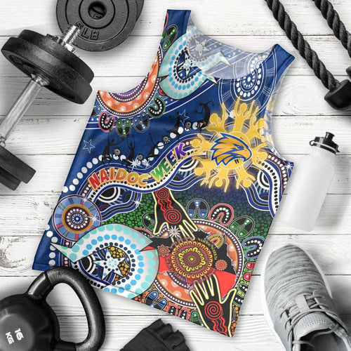 Custom NAIDOC Week 2024 West Coast Eagles Men Tank Top Australia Aboriginal Dot Painting