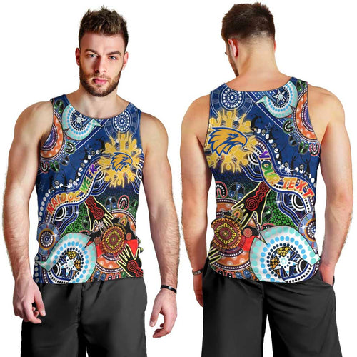 Custom NAIDOC Week 2024 West Coast Eagles Men Tank Top Australia Aboriginal Dot Painting