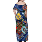 Custom NAIDOC Week 2024 West Coast Eagles Off Shoulder Maxi Dress Australia Aboriginal Dot Painting