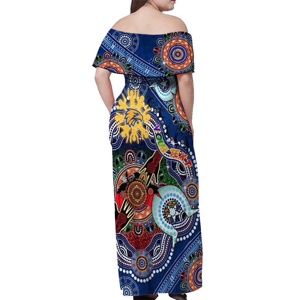 Custom NAIDOC Week 2024 West Coast Eagles Off Shoulder Maxi Dress Australia Aboriginal Dot Painting