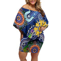 Custom NAIDOC Week 2024 West Coast Eagles Off Shoulder Short Dress Australia Aboriginal Dot Painting