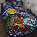 Custom NAIDOC Week 2024 West Coast Eagles Quilt Bed Set Australia Aboriginal Dot Painting