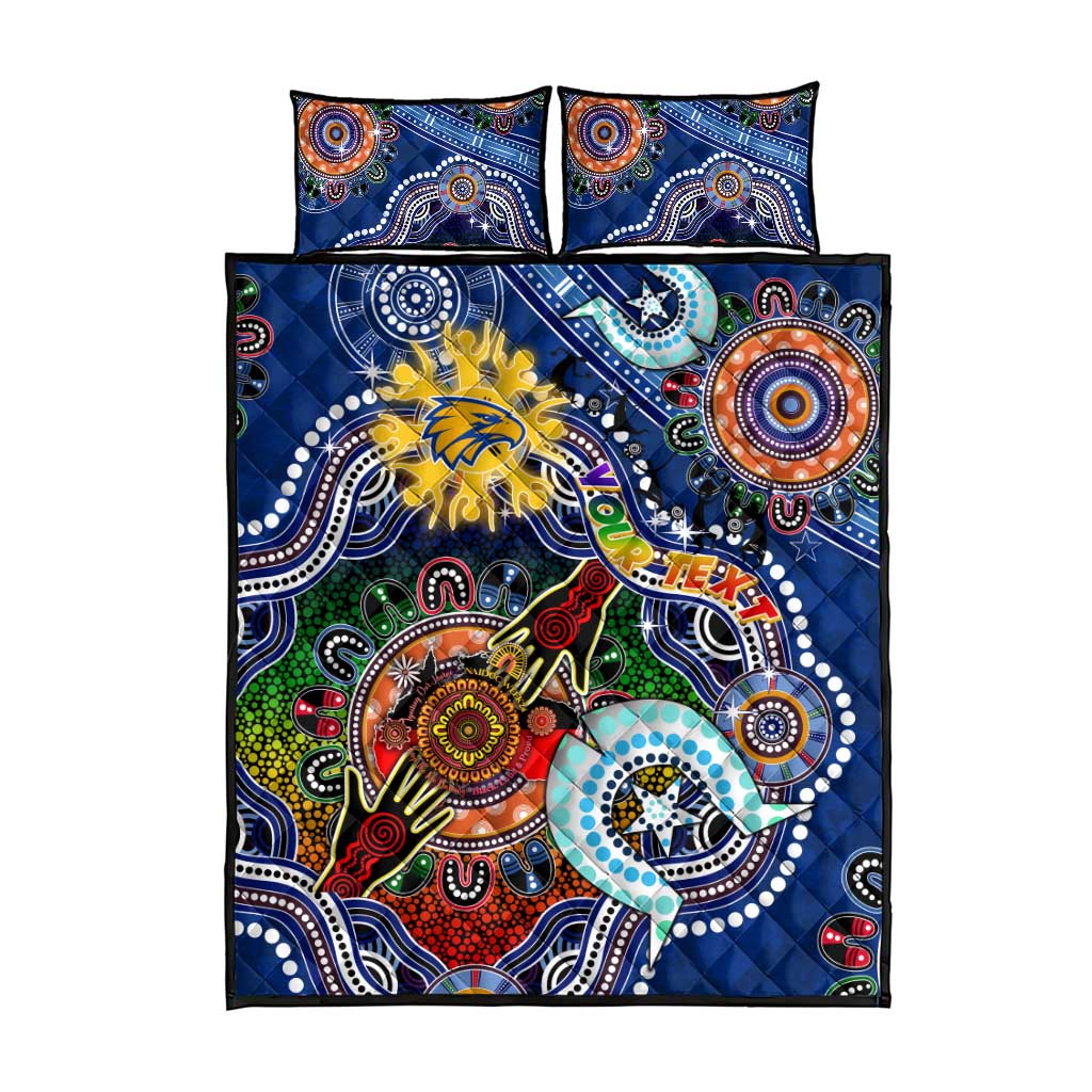 Custom NAIDOC Week 2024 West Coast Eagles Quilt Bed Set Australia Aboriginal Dot Painting