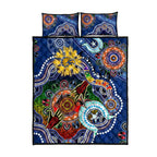 Custom NAIDOC Week 2024 West Coast Eagles Quilt Bed Set Australia Aboriginal Dot Painting