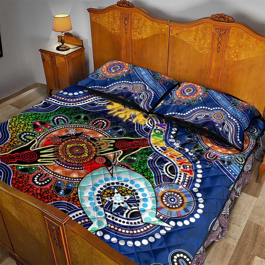 Custom NAIDOC Week 2024 West Coast Eagles Quilt Bed Set Australia Aboriginal Dot Painting