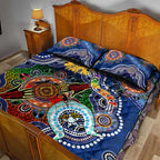 Custom NAIDOC Week 2024 West Coast Eagles Quilt Bed Set Australia Aboriginal Dot Painting