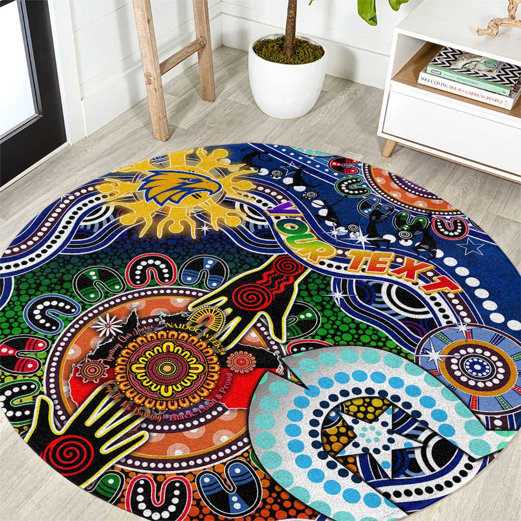 Custom NAIDOC Week 2024 West Coast Eagles Round Carpet Australia Aboriginal Dot Painting