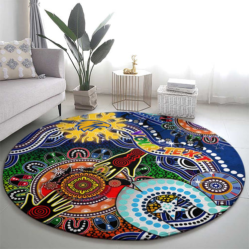 Custom NAIDOC Week 2024 West Coast Eagles Round Carpet Australia Aboriginal Dot Painting