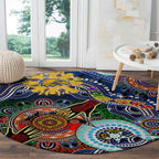 Custom NAIDOC Week 2024 West Coast Eagles Round Carpet Australia Aboriginal Dot Painting