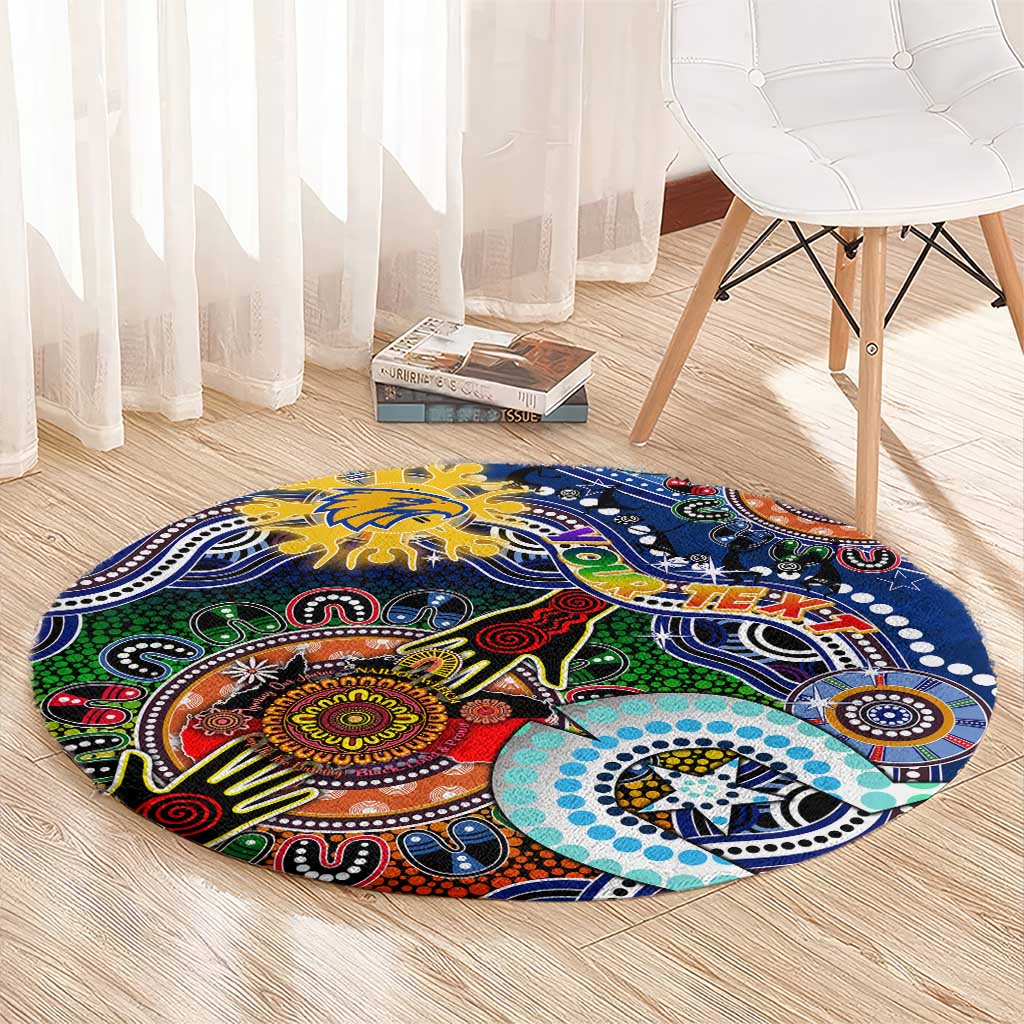 Custom NAIDOC Week 2024 West Coast Eagles Round Carpet Australia Aboriginal Dot Painting