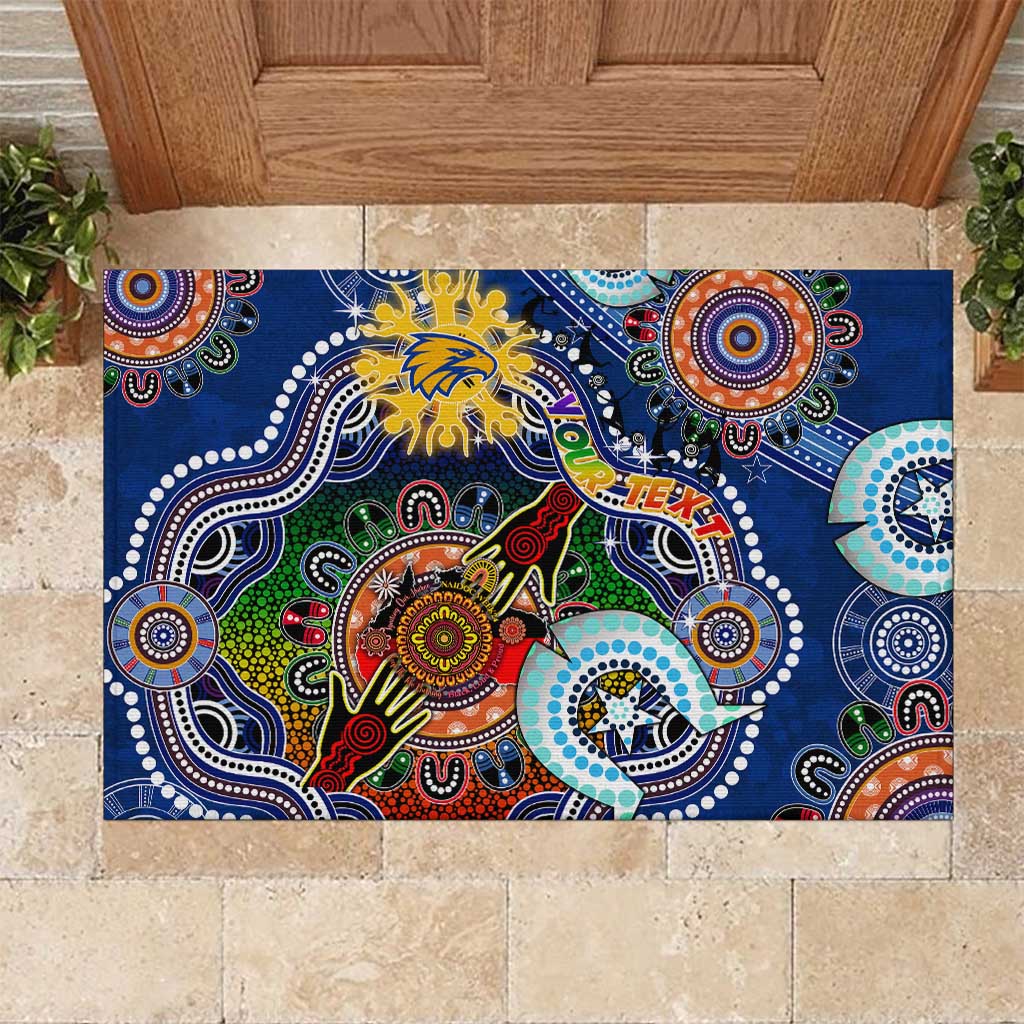 Custom NAIDOC Week 2024 West Coast Eagles Rubber Doormat Australia Aboriginal Dot Painting