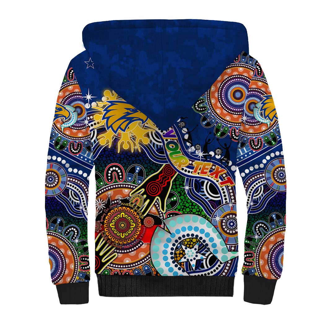 Custom NAIDOC Week 2024 West Coast Eagles Sherpa Hoodie Australia Aboriginal Dot Painting