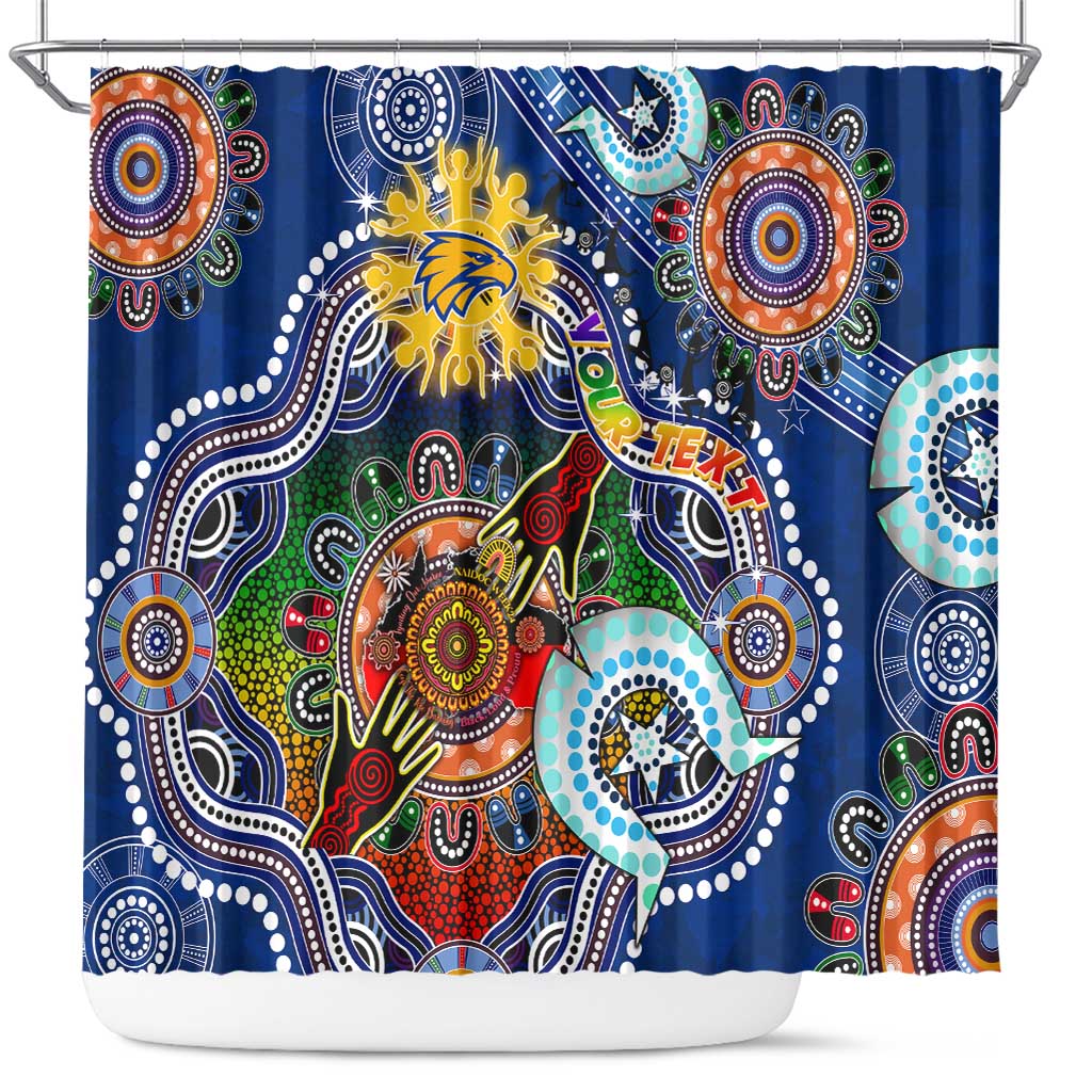 Custom NAIDOC Week 2024 West Coast Eagles Shower Curtain Australia Aboriginal Dot Painting