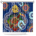Custom NAIDOC Week 2024 West Coast Eagles Shower Curtain Australia Aboriginal Dot Painting