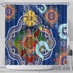 Custom NAIDOC Week 2024 West Coast Eagles Shower Curtain Australia Aboriginal Dot Painting