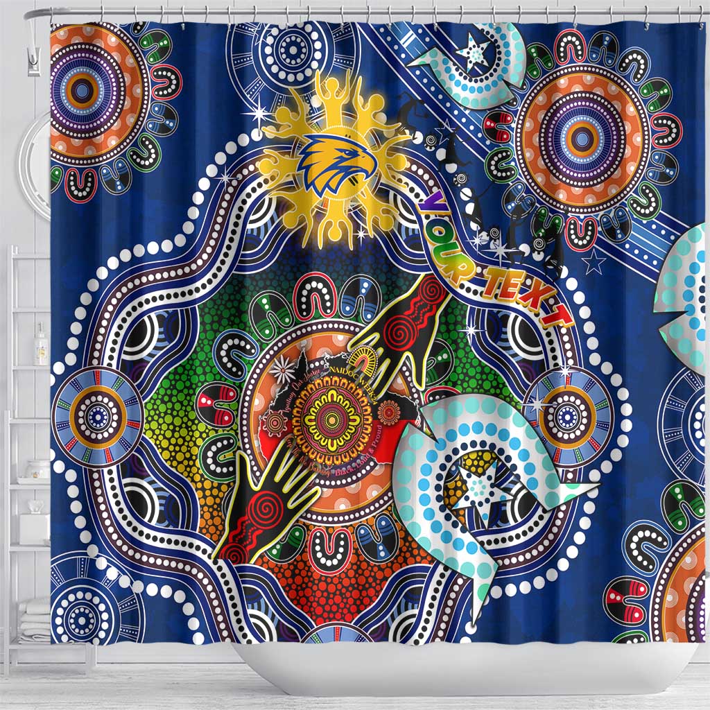 Custom NAIDOC Week 2024 West Coast Eagles Shower Curtain Australia Aboriginal Dot Painting