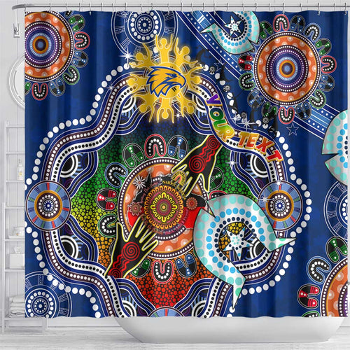 Custom NAIDOC Week 2024 West Coast Eagles Shower Curtain Australia Aboriginal Dot Painting