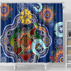 Custom NAIDOC Week 2024 West Coast Eagles Shower Curtain Australia Aboriginal Dot Painting