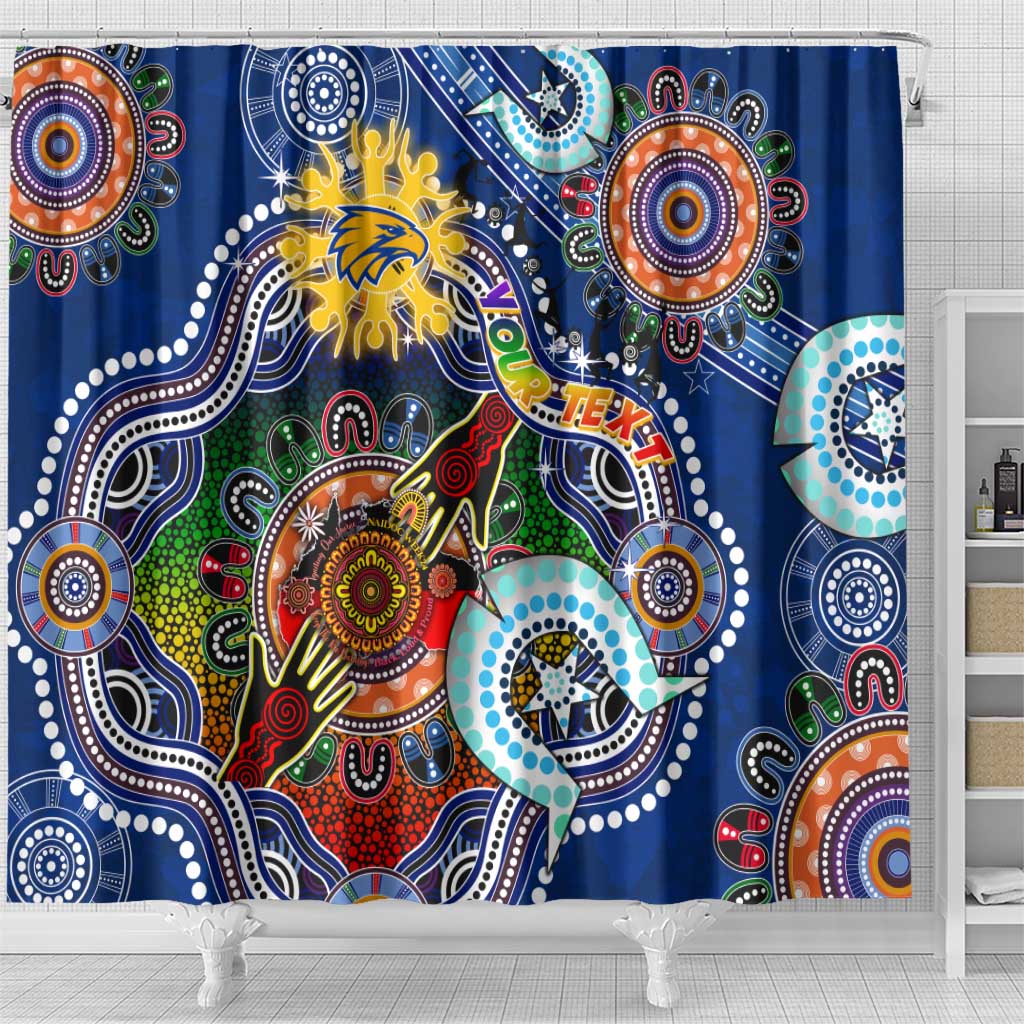 Custom NAIDOC Week 2024 West Coast Eagles Shower Curtain Australia Aboriginal Dot Painting