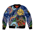 Custom NAIDOC Week 2024 West Coast Eagles Sleeve Zip Bomber Jacket Australia Aboriginal Dot Painting