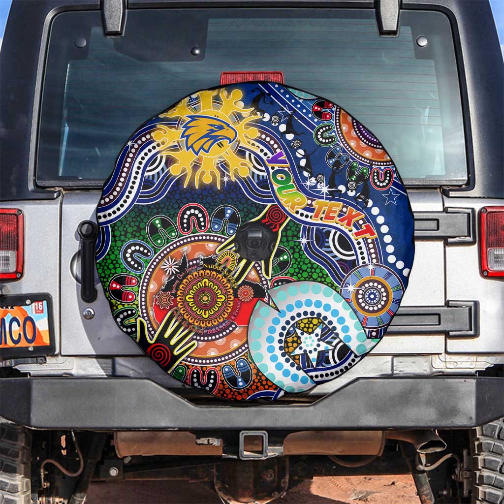 Custom NAIDOC Week 2024 West Coast Eagles Spare Tire Cover Australia Aboriginal Dot Painting