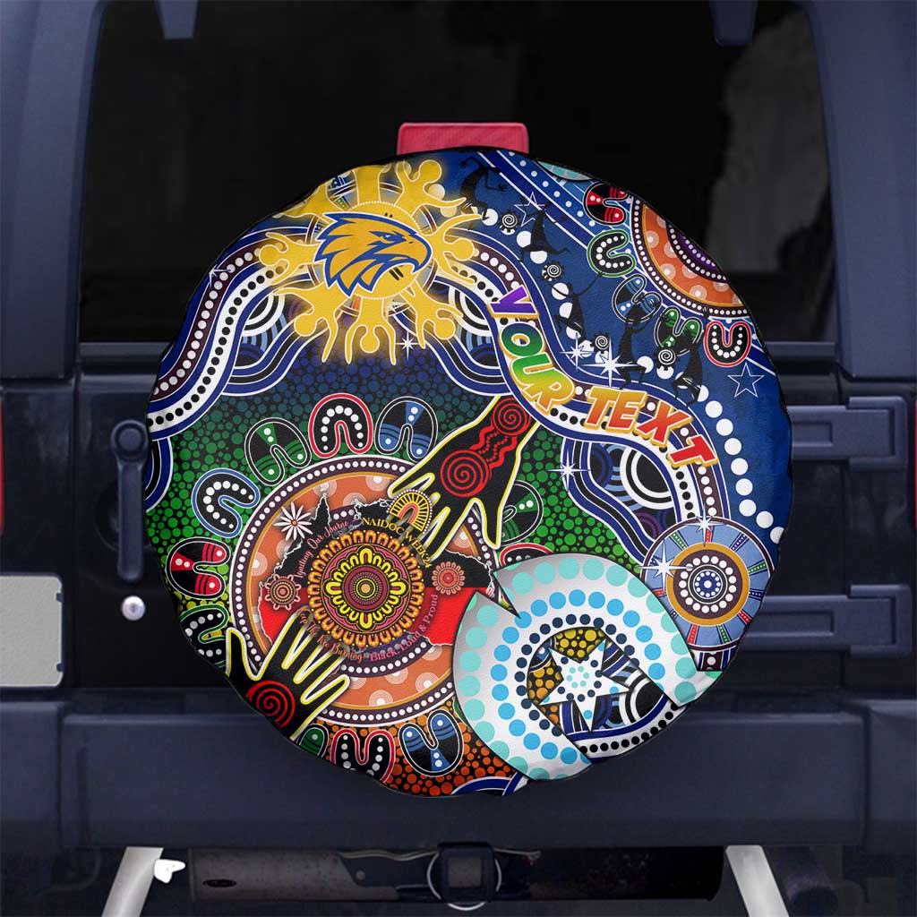 Custom NAIDOC Week 2024 West Coast Eagles Spare Tire Cover Australia Aboriginal Dot Painting
