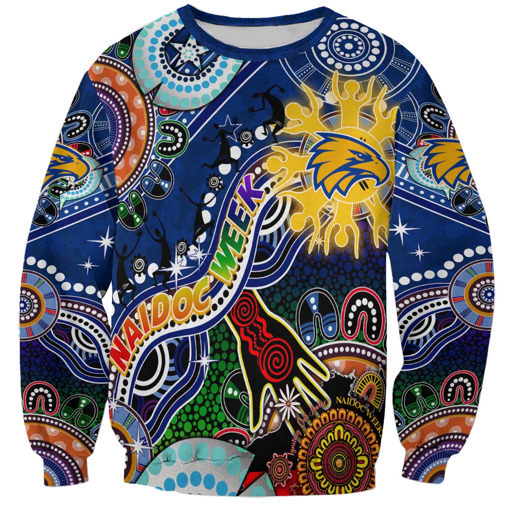 Custom NAIDOC Week 2024 West Coast Eagles Sweatshirt Australia Aboriginal Dot Painting