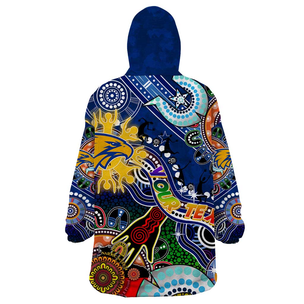 Custom NAIDOC Week 2024 West Coast Eagles Wearable Blanket Hoodie Australia Aboriginal Dot Painting