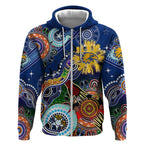 Custom NAIDOC Week 2024 West Coast Eagles Zip Hoodie Australia Aboriginal Dot Painting
