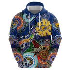 Custom NAIDOC Week 2024 West Coast Eagles Zip Hoodie Australia Aboriginal Dot Painting